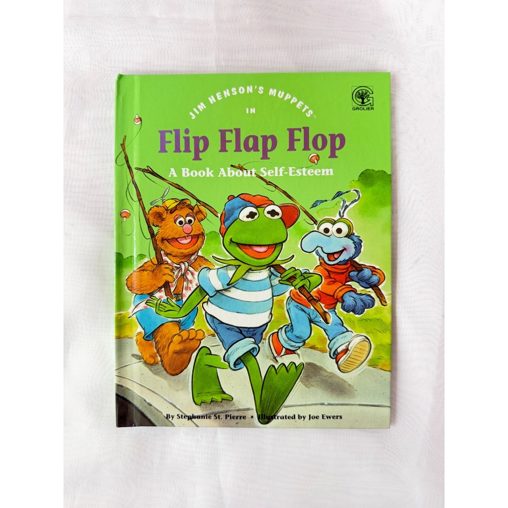 Jim Henson Muppets Flip Flap Flop Self-Esteem Grolier Hardcover Book 1992